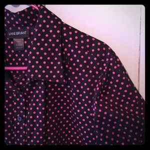 Pink & Black Polka Dot Stretch Blouse 18/20